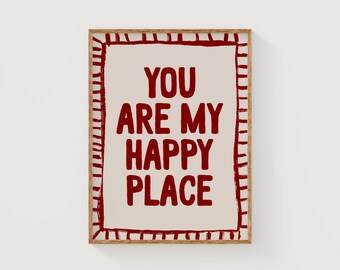jesteś moim szczęśliwym miejscem | słodkie cytaty o miłości par | modny walentynkowy dziewczęcy wydruk ścienny | studioEmaré | pobieranie cyfrowe