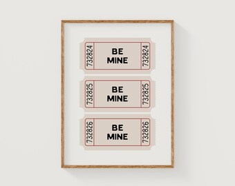 losy na loterię be mine | uroczy walentynkowy modny wystrój domu estetyczny nadruk | studioEmaré | pobieranie cyfrowe