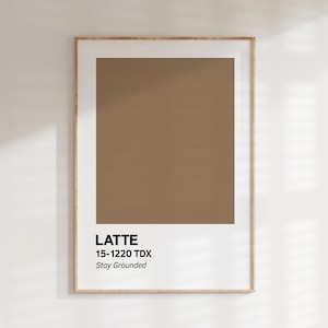 latte paint swatch | modern minimalist coffee bar poster for cafe | studioEmaré | printable wall art