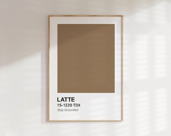 latte paint swatch | modern minimalist coffee bar poster for cafe | studioEmaré | printable wall art