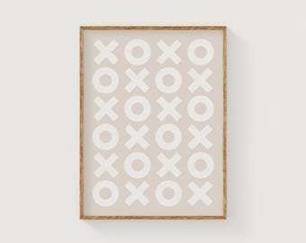 xoxo | słodka walentynkowa drukowana sztuka ścienna | minimalistyczna grafika walentynkowa | studioEmaré | pobieranie cyfrowe