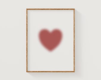 aura serca | modny plakat z aurą dekoracji domu na walentynki | studioEmaré | drukowana sztuka ścienna
