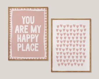 jesteś moim szczęśliwym duetem | modna dziewczęca dekoracja ścienna do domu | estetyczny prezent walentynkowy dla niej | studioEmaré | drukowana sztuka ścienna