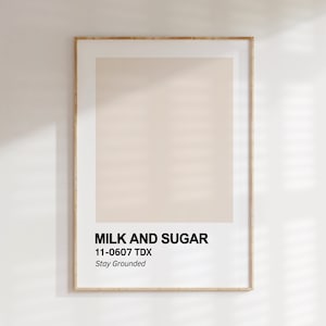 milk and sugar paint swatch | modern minimalist coffee bar poster for cafe | studioEmaré | printable wall art
