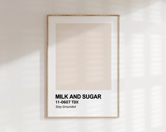 milk and sugar paint swatch | modern minimalist coffee bar poster for cafe | studioEmaré | printable wall art
