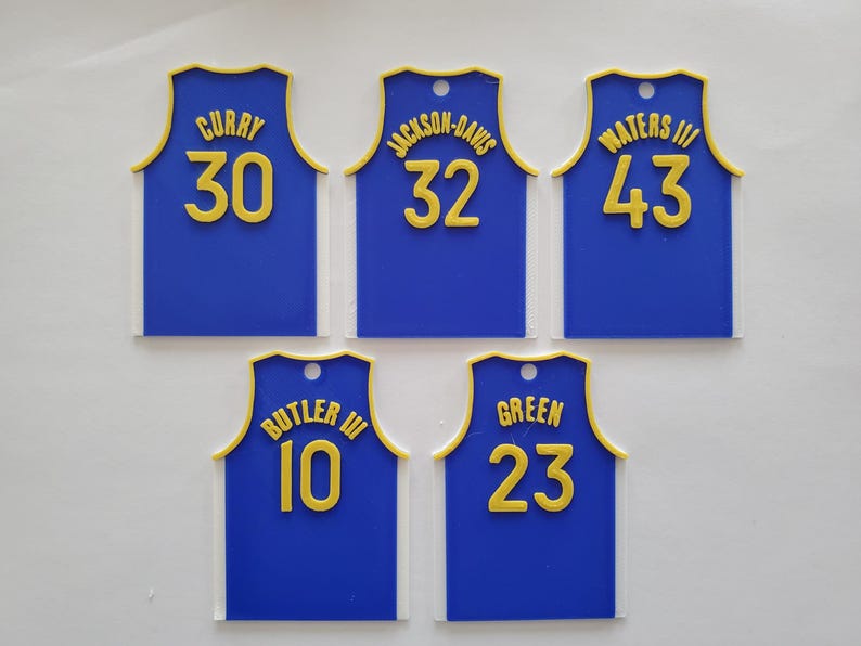 Golden State Warriors Jersey Magnets and Ornaments Steph Curry, Jimmy ...