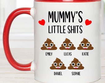 Mummy's little shits, funny mothers day gift, Mum's Birthday, funny personalised gift for mum, gift for grandma off children, Mother's Day,