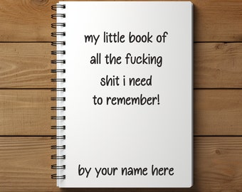 Personalised funny notebook, Funny Notebook, Funny Gift, Gift For Friends, Gifts For Her, gift for bestie, Swearing Gift, Secret Santa Gift