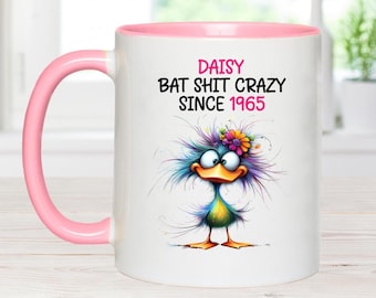 Bat Shit Crazy Personalised 60th birthday gift, Sixtieth birthday gift, special 60th Birthday gift, 60th gift for her, happy 60th birthday