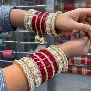 Bridal Chuda Bangles Set, Wedding Chuda Set, Designer Indian Dulhan Chuda Bangles, Punjabi Choora, Wedding Bangles Set,Traditional Chura Set
