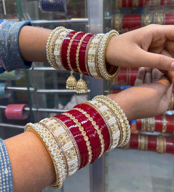 Buy Bridal Chuda Bangles Set, Wedding Chuda Set, Designer Indian