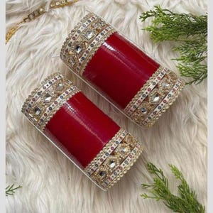 Indian Traditional Bangles Chuda Set, Chura Bangle Set, Meenakari Choora Set, Punjabi Choora Bangles, Red Chuda Set, Wedding Bangles jewelry