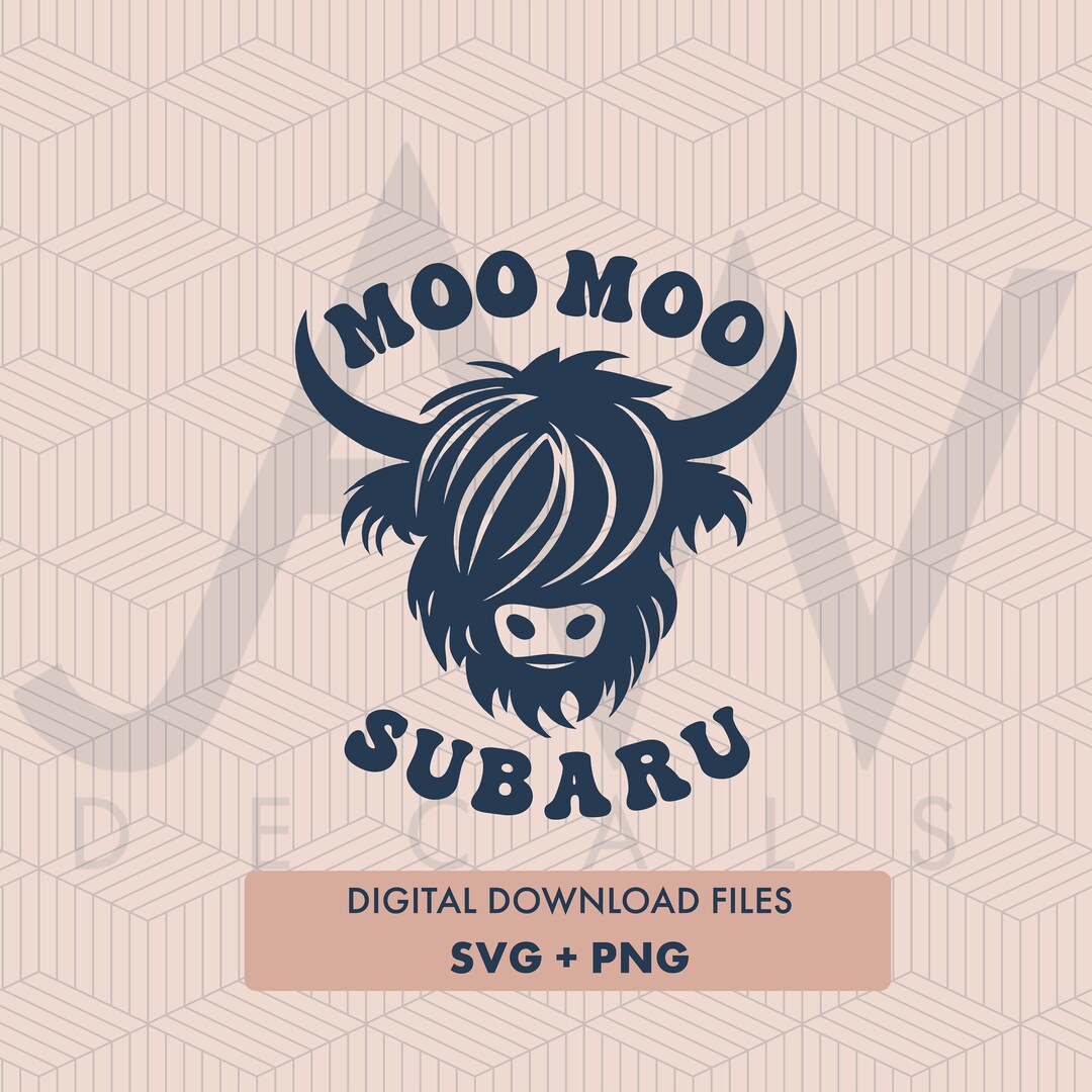 Moo Moo Subaru PNG SVG Bundle Cow Highland Moobaru Subamoo Moo - Etsy