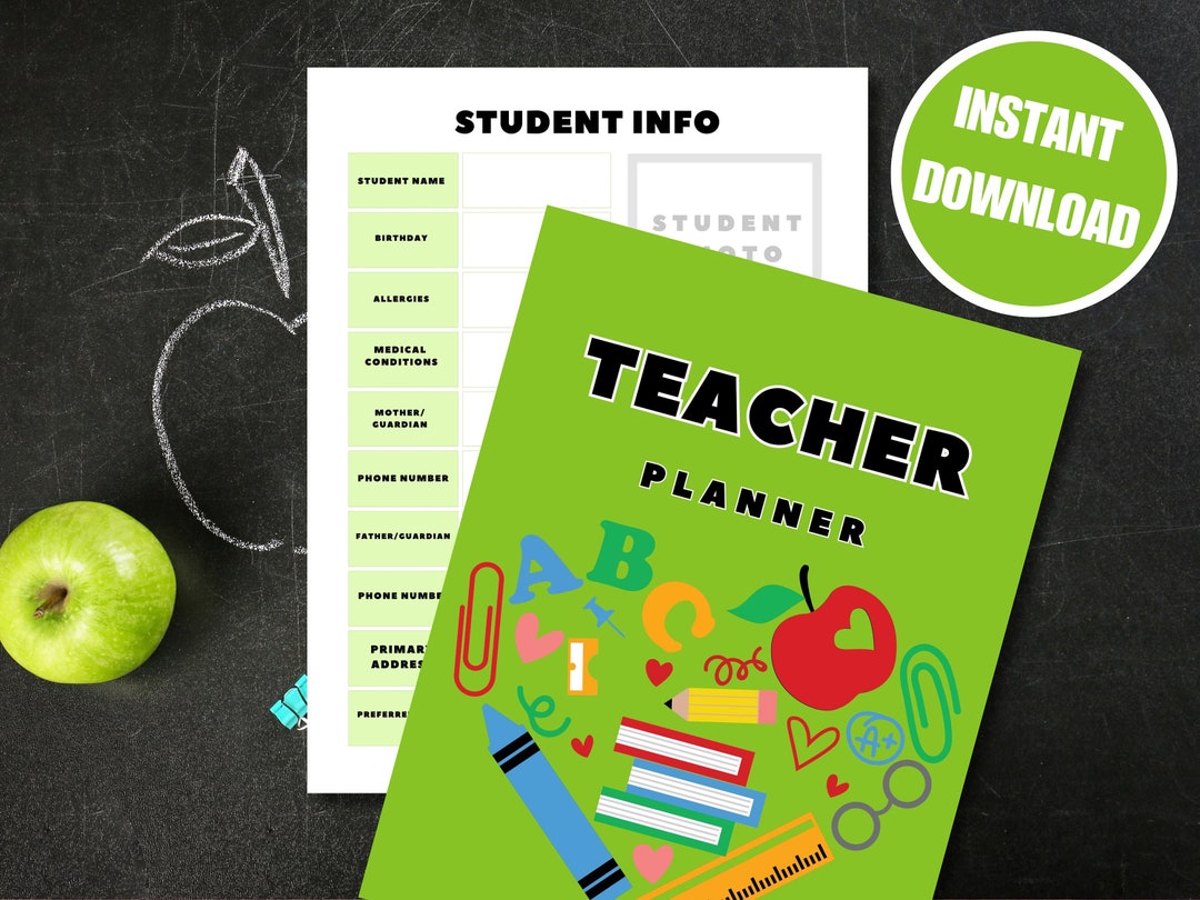 Teacher Planner, Printable Teacher Planner, Monthly Planner, School ...