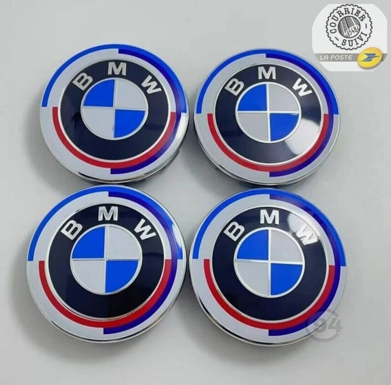 Set of 4 BMW Hub Caps 60mm Rim Wheel Center Hub Cap Logo Edition 50th