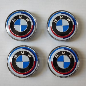 4x Cache Moyeu Jante Centre De Roue enjoliveur BMW 60mm bleue et blanc Neuf