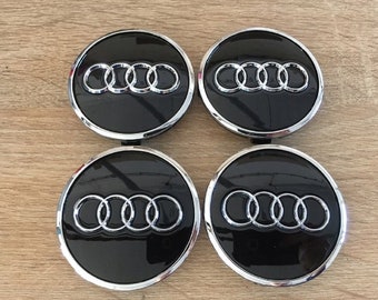 Set of 4 wheel centers 61mm hub cover Black/Black Or Silver/Grey Manufacturer reference 4M0601170JG3