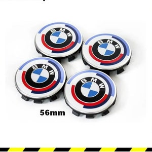 Lot of 4 BMW Hub Covers 56mm Rim Wheel Center Hubcap Logo Edition 50E Anniversary Auto Clip NEW