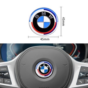 BMW Steering Wheel Logo Badge Emblem 45mm 50th anniversary adhesive