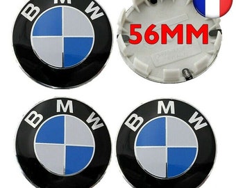 Lot de 4 Cache Moyeu Logo BMW 56mm Jante Centre De Roue Enjoliveur Auto Clipser NEUF