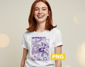 Huntrix Kpop Demon Hunters T-Shirt, Jinu Manga Anime Art (PNG File)