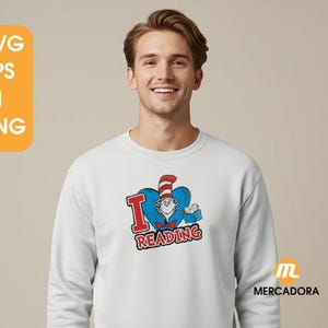 Dr. Seuss I Love Reading SVG Digital Bundle Perfekt für Lehrer, Buchliebhaber und Klassenzimmerdekorationen
