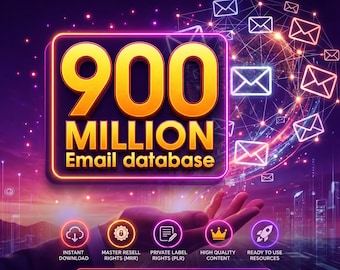 900M Emails Verificados Base de Datos | Leads B2B Consumidores USA Global | Lista Email Marketing | Descarga Digital Instantanea