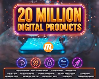 Megabundel (MRR) van 20 miljoen digitale activa, canva-sjablonen, gezichtsloze marketing, AI-prompts