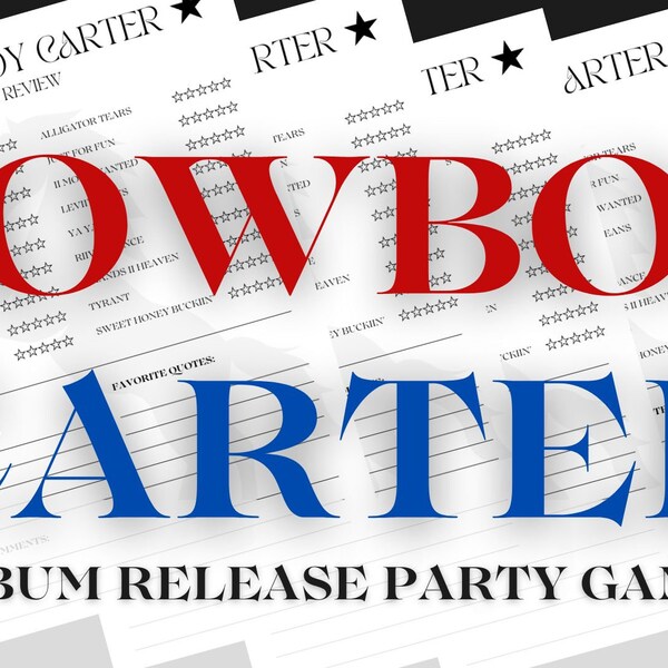 COWBOY CARTER Album Release Party Activity | Album Listening Party Notes/Review | Party Games/Activity | Printable Game
