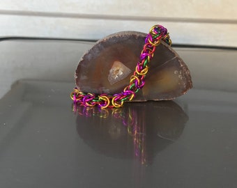 Anodized aluminum Byzantine bracelet