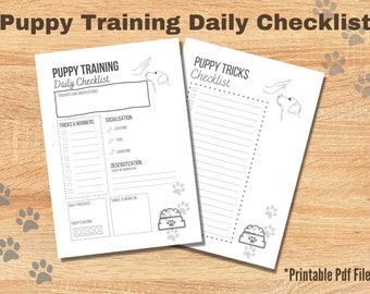 Utskrivbar checklista för valpträning. Valpchecklista. Valpträning. Hundträning. Daglig checklista. Daglig valpchecklista. Valpträning.