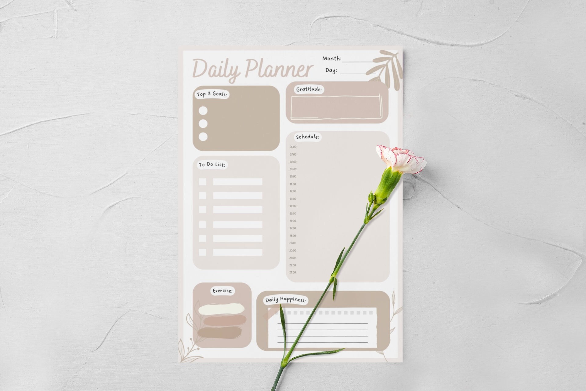 Digital Printable Daily Planner Productivity Wellness Planner - Etsy ...
