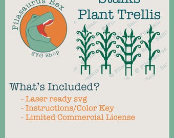 Stalks Plant Trellis set SVG File for laser cutting