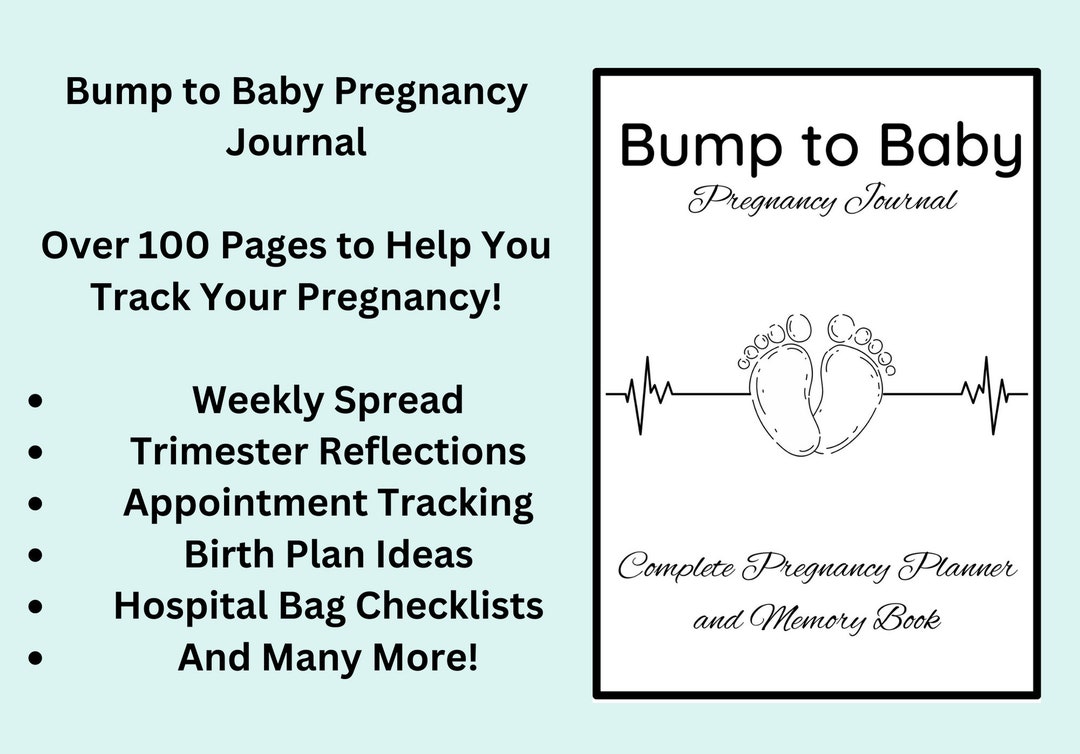 Printable A4 Bump to Baby Pregnancy Journal Pregnancy Etsy