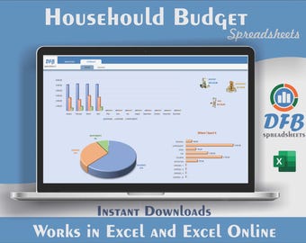 Haushaltsbudget Excel-Arbeitsblatt Vorlage Budgetplaner Haushaltsplaner
