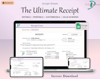 Professionelle Quittungsvorlage: Google Sheets mit AutoFill (Digitaler Download)
