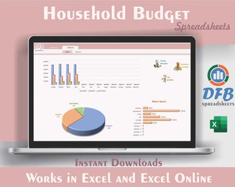 Haushaltsbudget Excel-Arbeitsblatt Vorlage Budgetplaner Haushaltsplaner