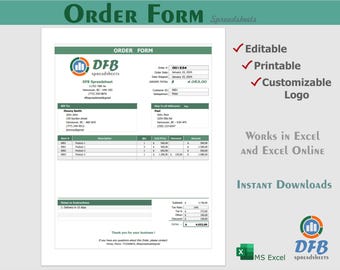 Excel Order Tracker: Anpassbare, automatisierte Small Business Vorlage (digitaler Download)