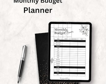 Minimalistischer Monatsplaner zum Ausdrucken, Finanzplaner, einfacher Budgetplan, Monatsplaner zum Ausdrucken, Sofortiger Download