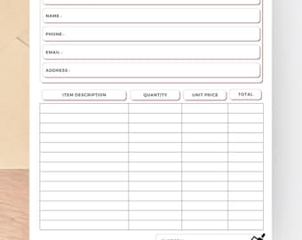 Benutzerdefinierte Bestellformular Vorlage | Bestellformular Vorlage | Bestellformular Bearbeitbar | Druckbares Bastelauftragsformular | Bestellformular für Unternehmen