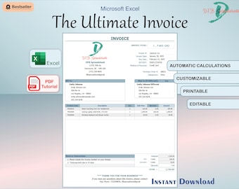 Excel-Rechnungsvorlage: Automatisierte Berechnungen, Kunden- und Produktverfolgung