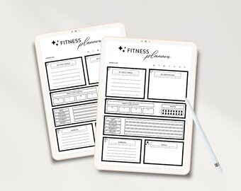 Druckbarer Fitness-Planer, Digitaler Workout-Planer, einfacher Fitness-Planer, einfacher Gewichts-Tracker-Gesundheitsplaner