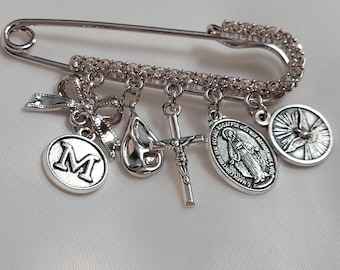 Personalized Baptismal Pin: Silver Holy Spirit Brooch