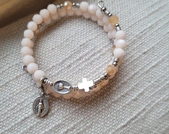Youth First Communion Rosary Bracelet | Girls Catholic Jewelry | Sacramental Gift | Mommy & Matching