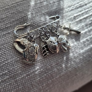 Armor of God Lapel Pin: Silver Religious Gift