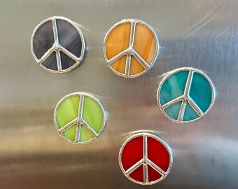 Stained Glass Peace Sign Magnets