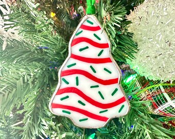 Stained Glass Christmas Tree Cake Ornament