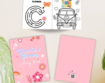 Groovy Coloring Books | Two Groovy Party Favor |One Groovy Coloring Book| Two Groovy Decor | Four Ever Groovy Decor | Custom Coloring Books