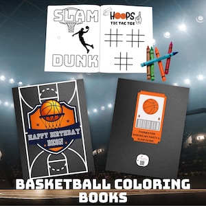 Kids Basketball Coloring Books With Crayons| Kids Activity Books |BasketBall Coloring Books | Basketball Party Decor | Kids SneakerBall