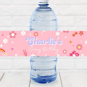 Groovy Water Bottle Labels  |Hippie Decorations| Two Groovy Decorations | One Groovy Birthday Decorations |Groovy Birthday | Groovy Labels